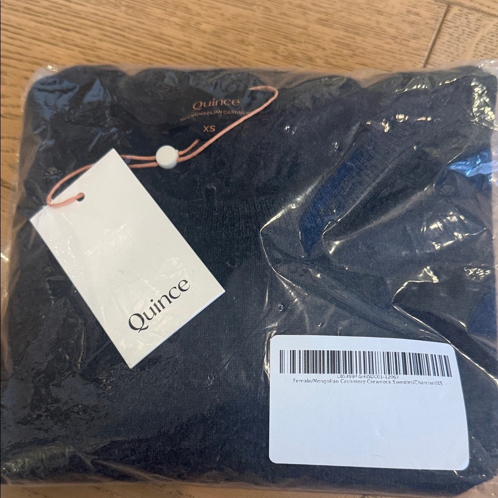 Quince Dark Cashmere Knitwear crewneck xs charcoal Mongolian